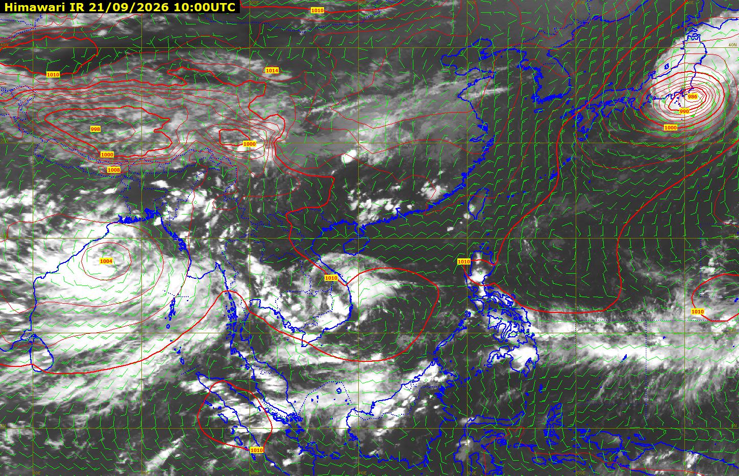 Current Wind Surface + PSEA Satellite Image